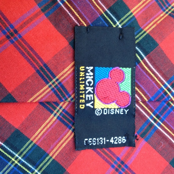 Disney Mickey Mouse Golf Plaid Men's Necktie - Picture 3 of 5